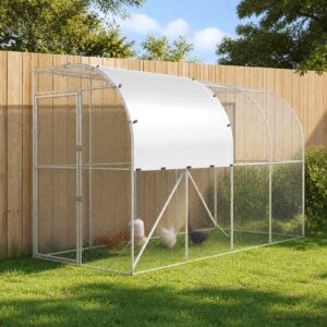 Falat támasztó tyúkól Ezüst 400 x 100 x 215 cm Horganyzott Acél