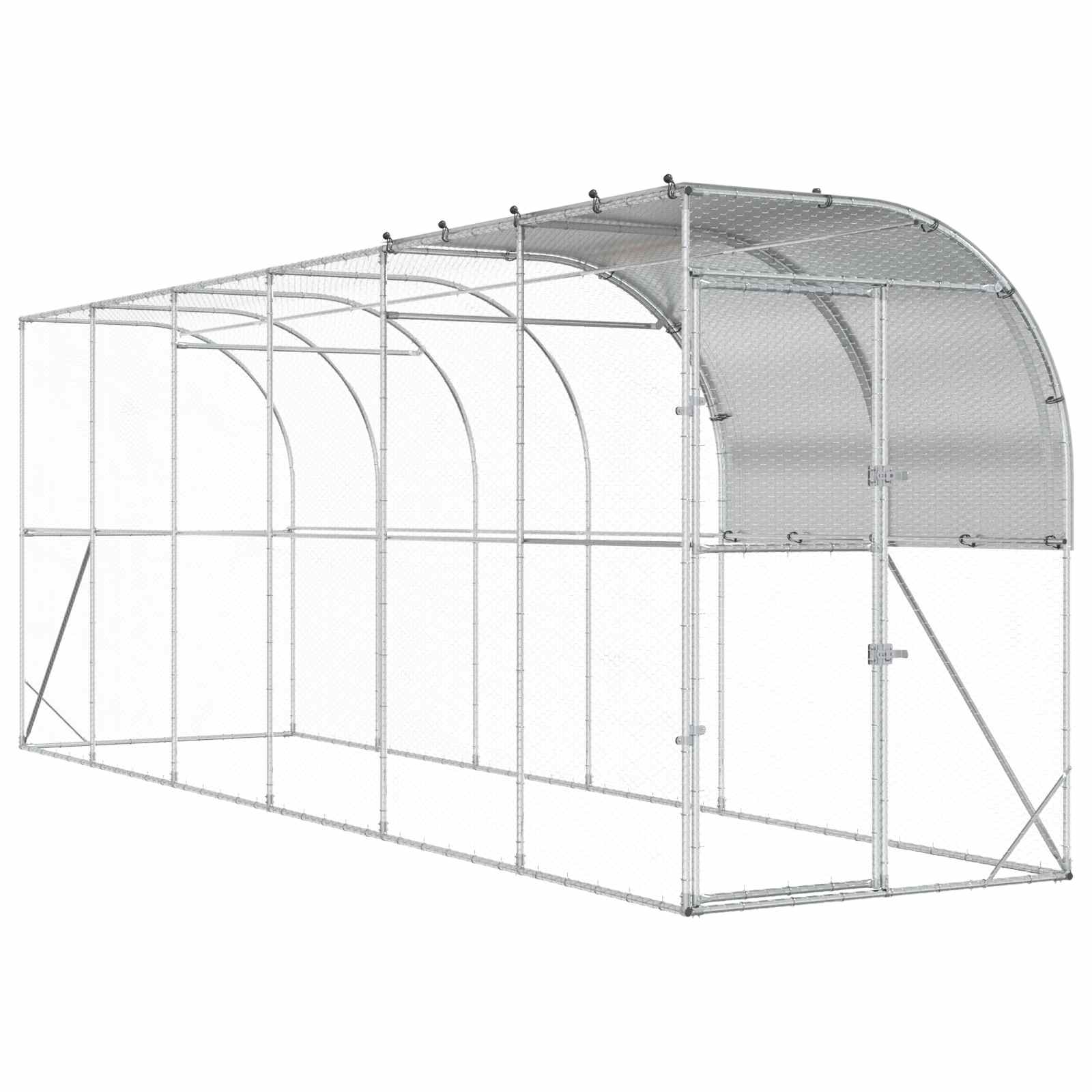 Falat támasztó tyúkól Ezüst 600 x 150 x 215 cm Horganyzott Acél - Image 2