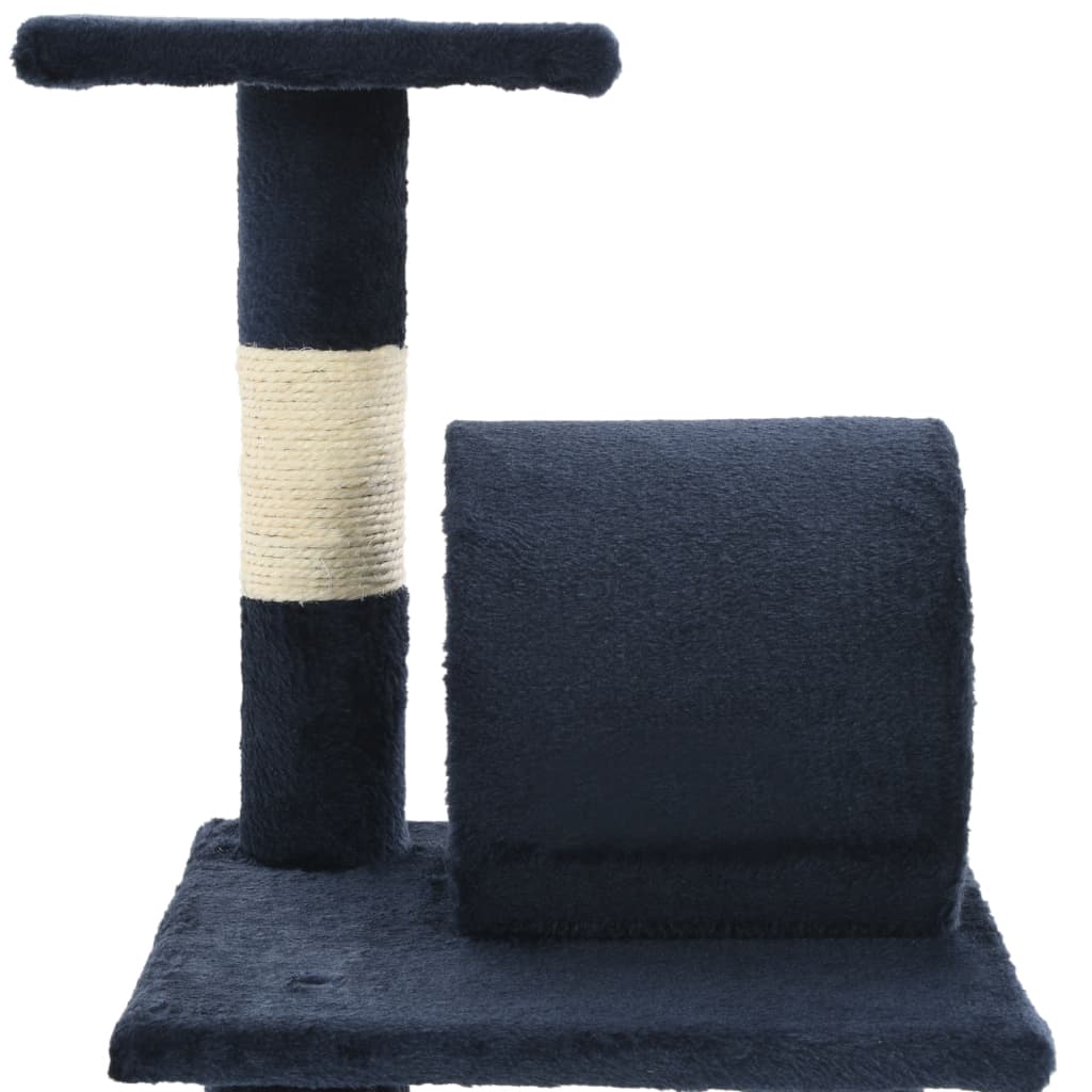 Sötétkék macskabútor szizál kaparófákkal 65 cm - Image 5