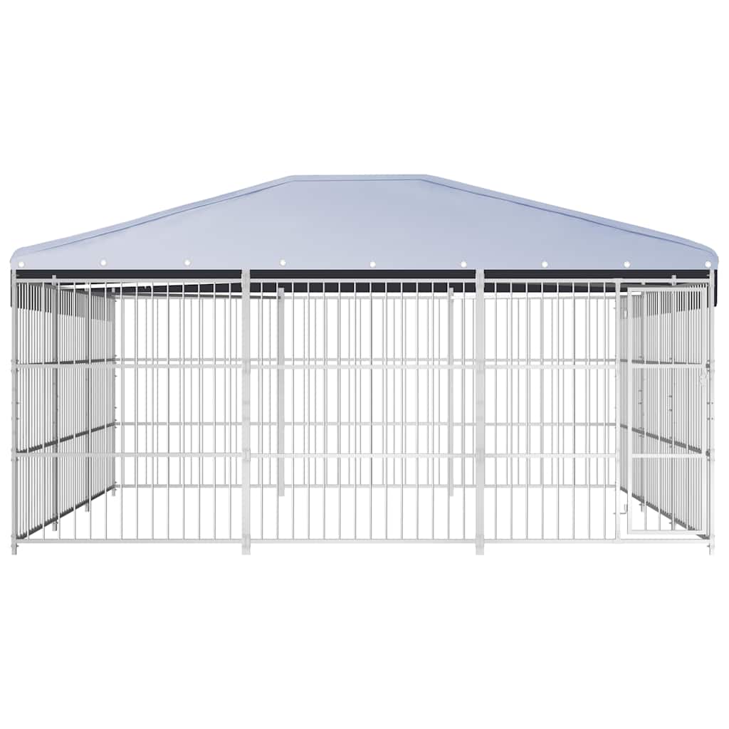 Kültéri kutyakennel tetővel 450 x 450 x 200 cm - Image 2