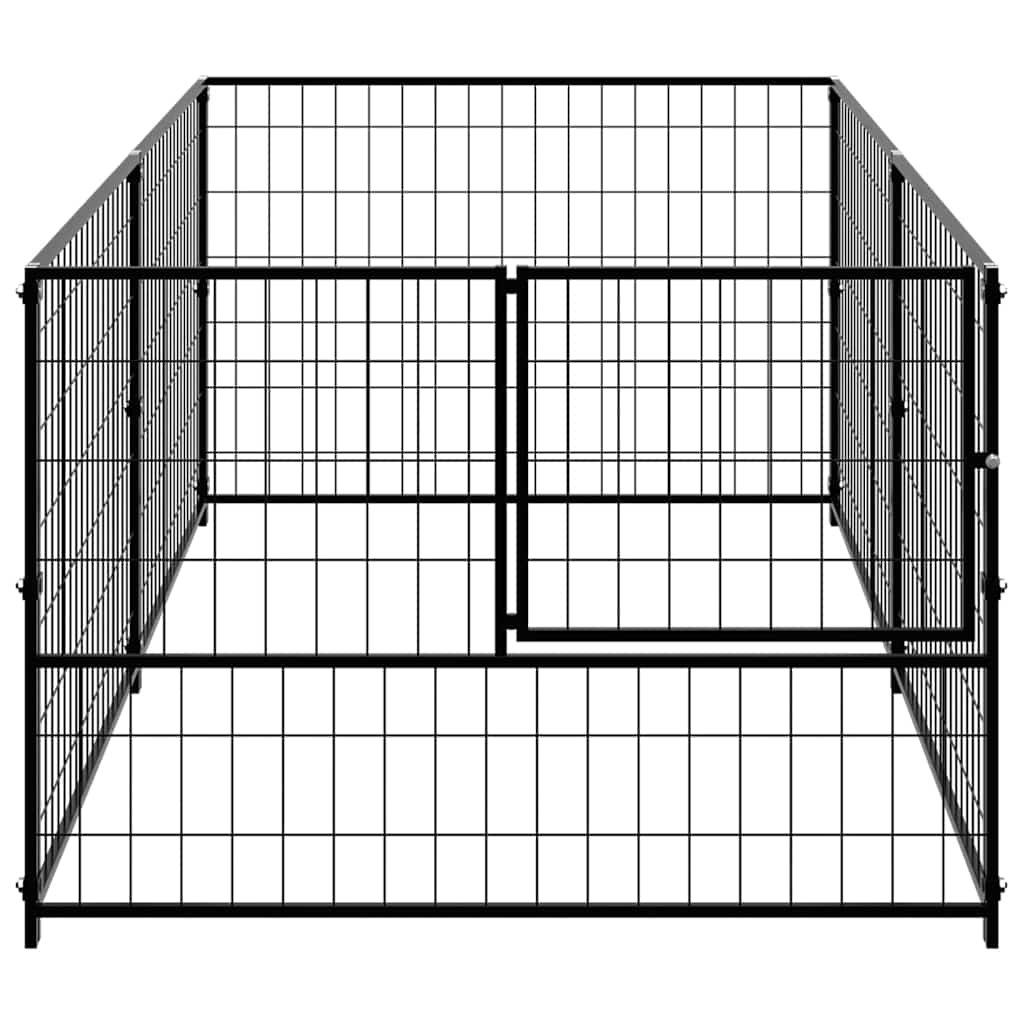 Fekete acél kutyakennel 200 x 100 x 70 cm - Image 4