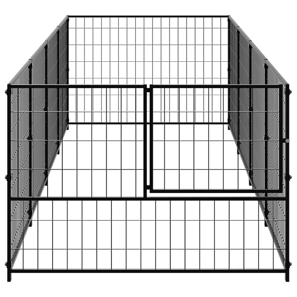 Fekete acél kutyakennel 4 m² - Image 4