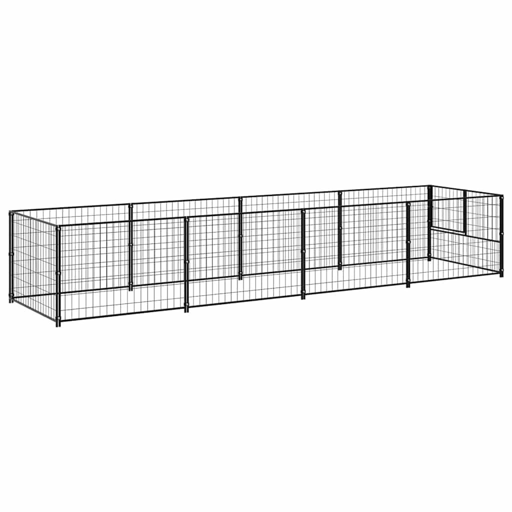 Fekete acél kutyakennel 4 m² - Image 5
