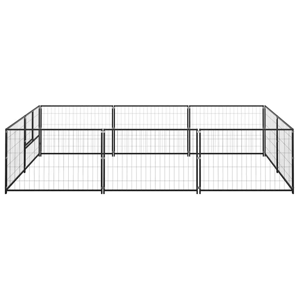 Fekete acél kutyakennel 6 m² - Image 4