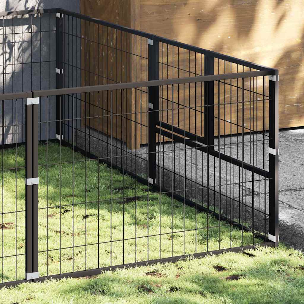 Fekete acél kutyakennel 18 m² - Image 3