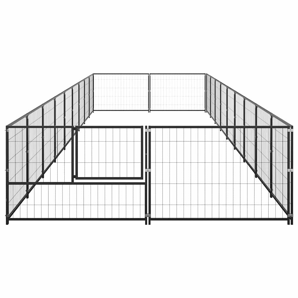 Fekete acél kutyakennel 18 m² - Image 5