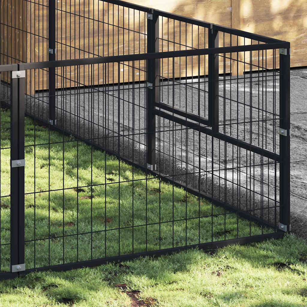 Fekete acél kutyakennel 18 m² - Image 3