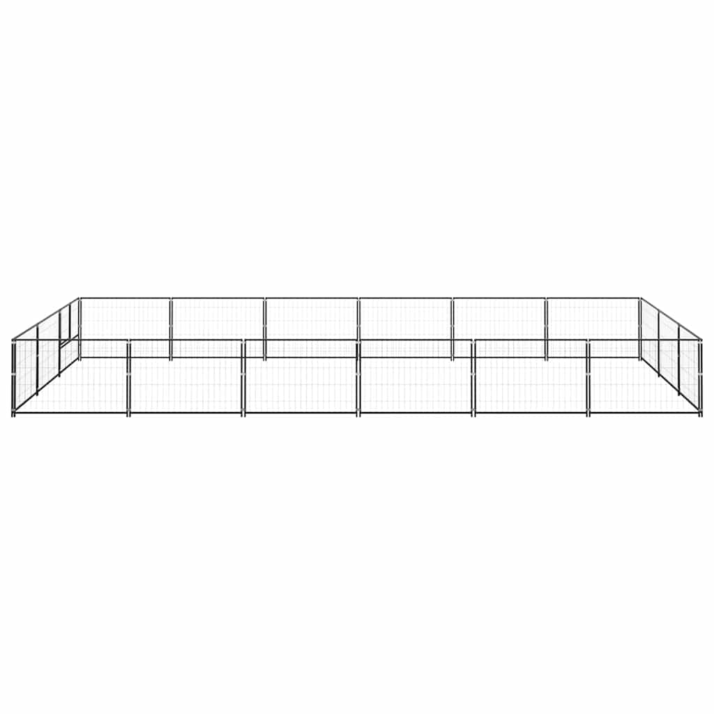 Fekete acél kutyakennel 18 m² - Image 4