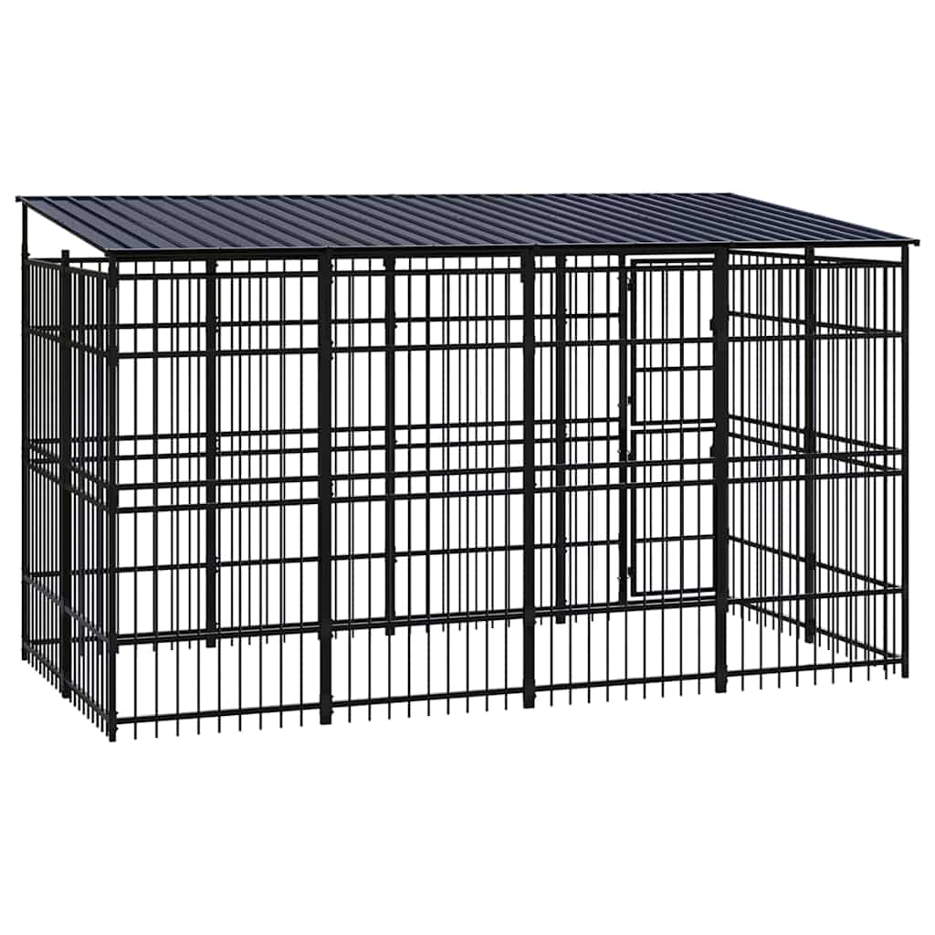 Acél kültéri kutyakennel tetővel 7,37 m² - Image 4