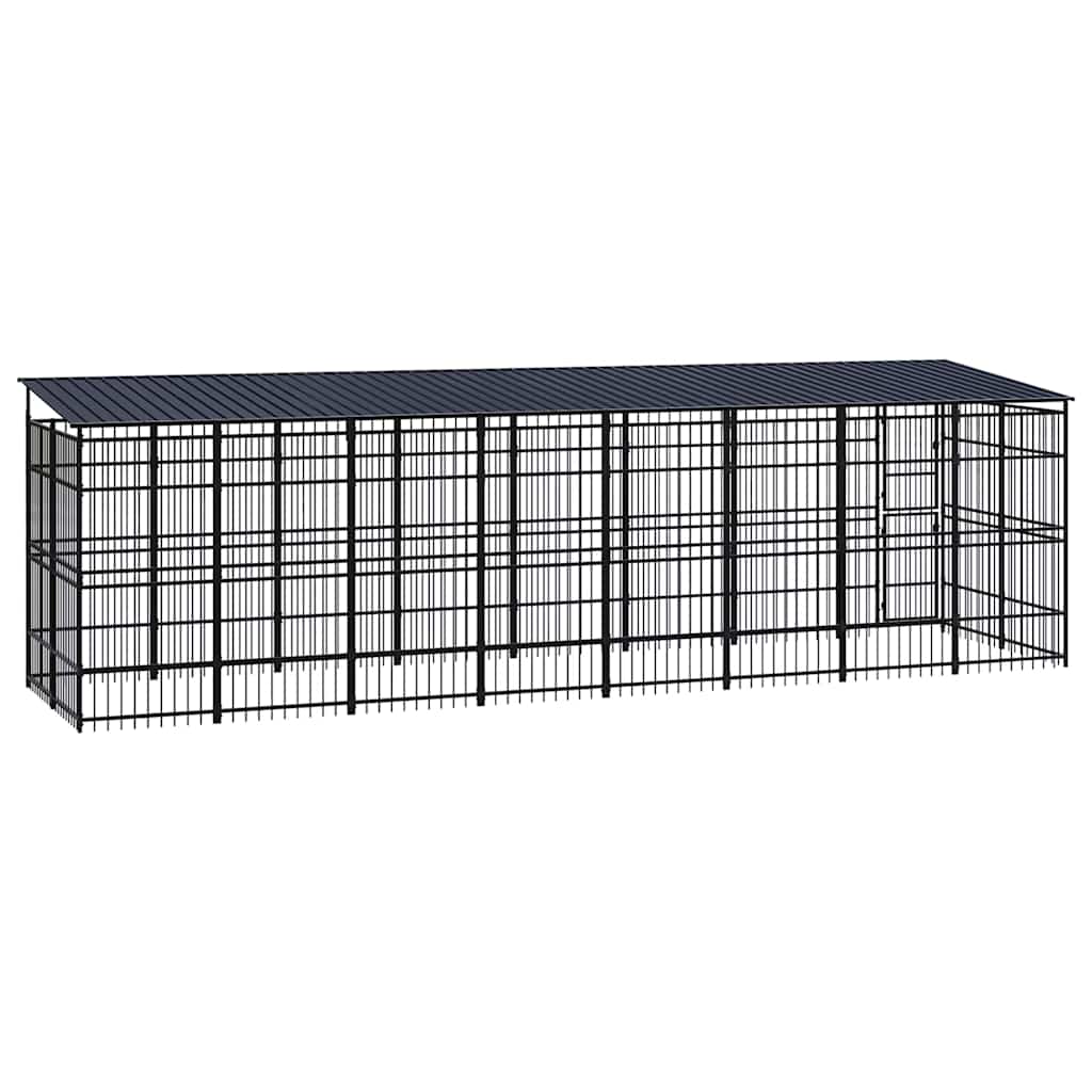 Acél kültéri kutyakennel tetővel 14,75 m² - Image 4