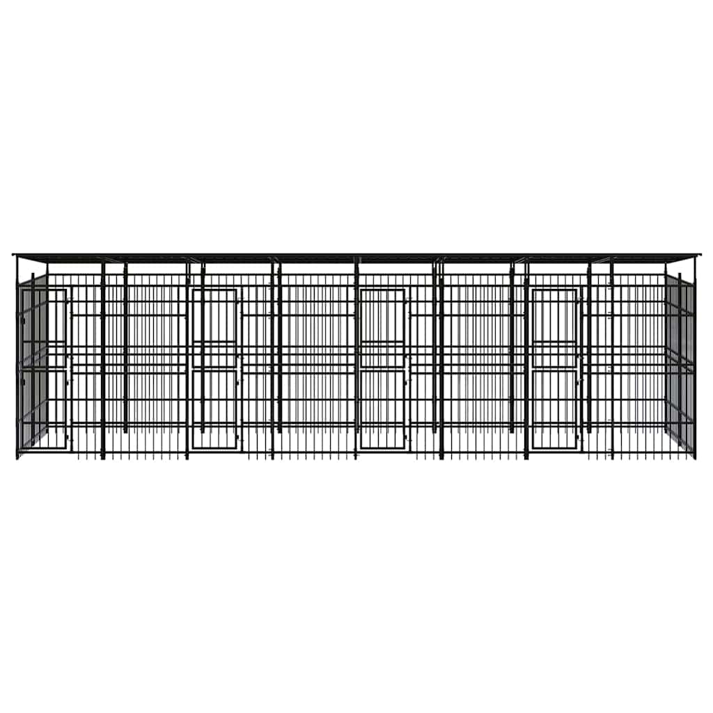 Acél kültéri kutyakennel tetővel 14,75 m² - Image 2