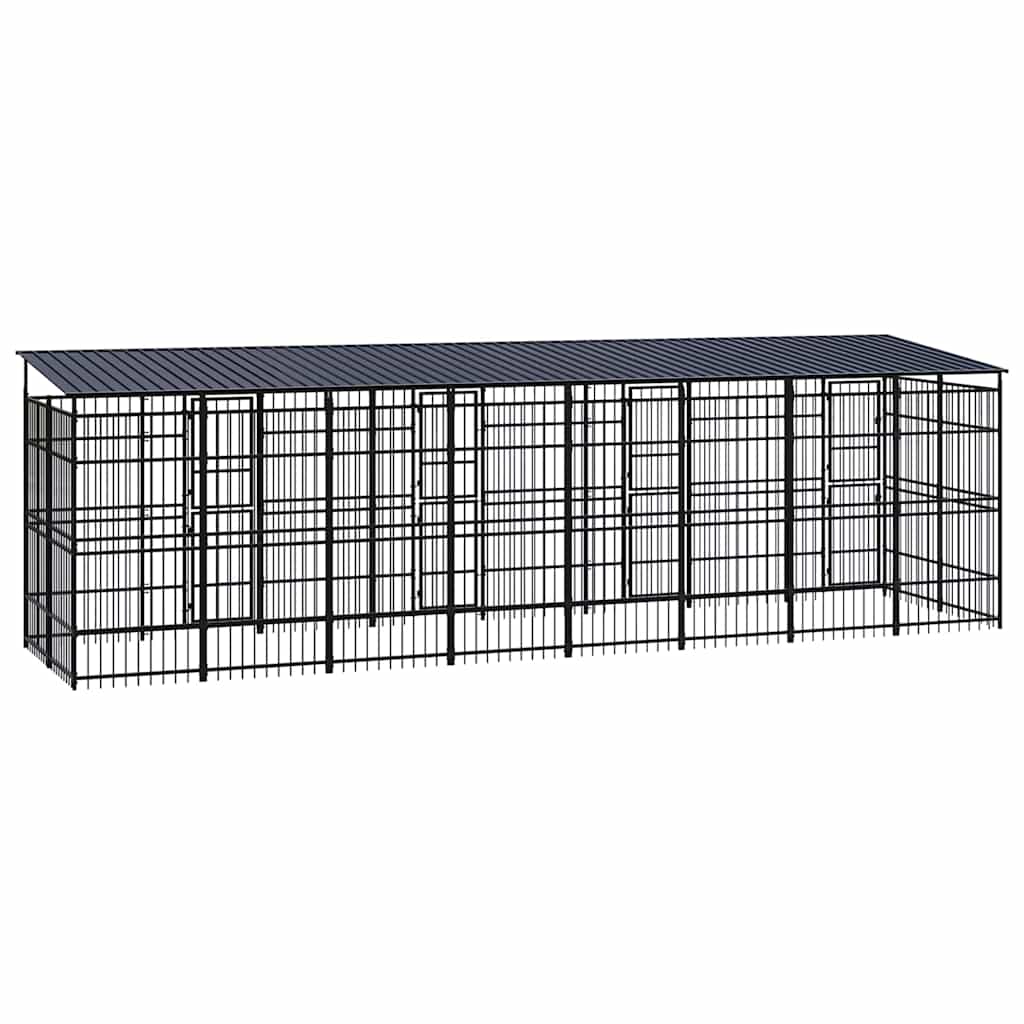 Acél kültéri kutyakennel tetővel 14,75 m² - Image 4