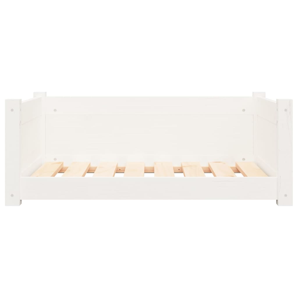 Fehér tömör fenyőfa kutyaágy 75,5x55,5x28 cm - Image 4