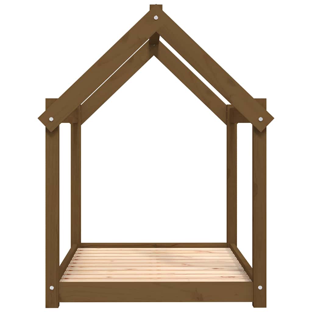 Mézbarna tömör fenyőfa kutyaágy 101x70x90 cm - Image 5