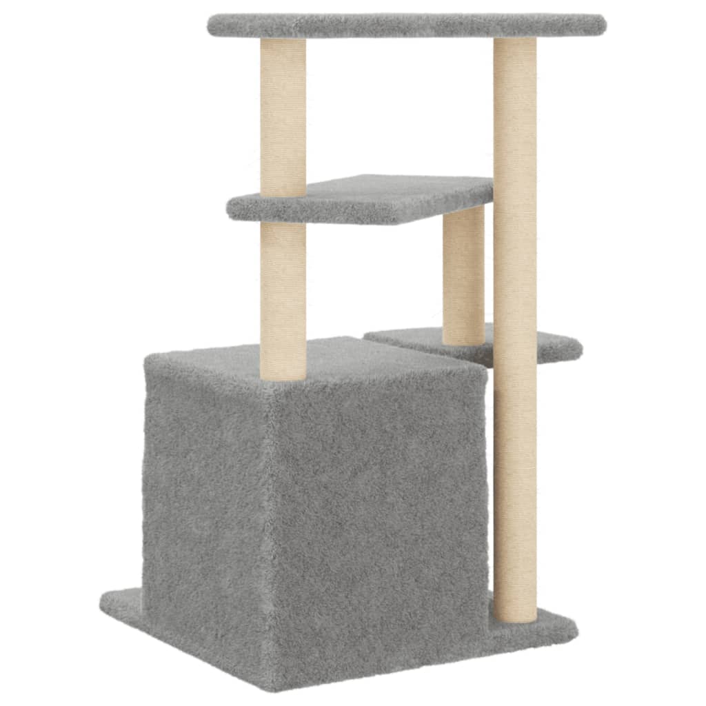 Világosszürke macskabútor szizál kaparófákkal 83,5 cm - Image 5