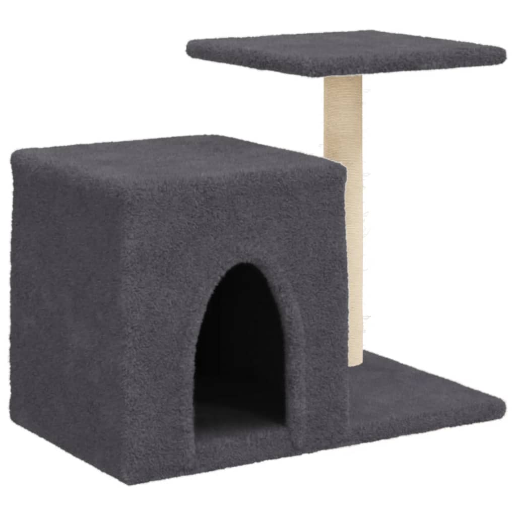 Sötétszürke macskabútor szizál kaparófákkal 50,5 cm - Image 2