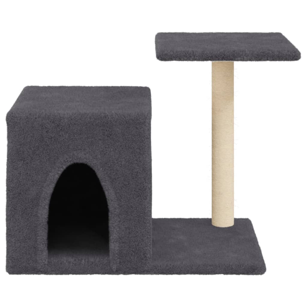 Sötétszürke macskabútor szizál kaparófákkal 50,5 cm - Image 4