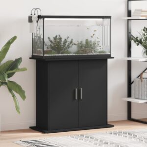 Fekete szerelt fa akváriumi állvány 81x36x73 cm
