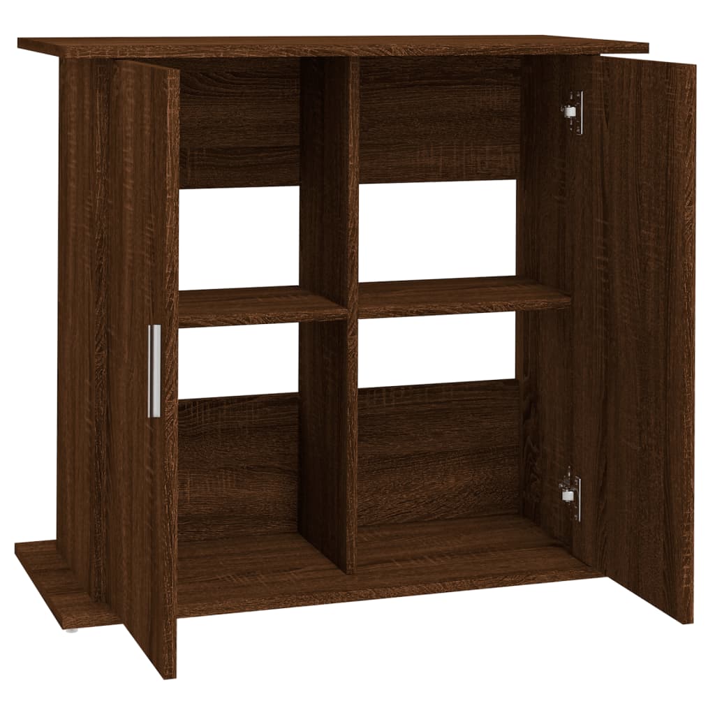 Barna tölgyszínű szerelt fa akváriumi állvány 81x36x73 cm - Image 4