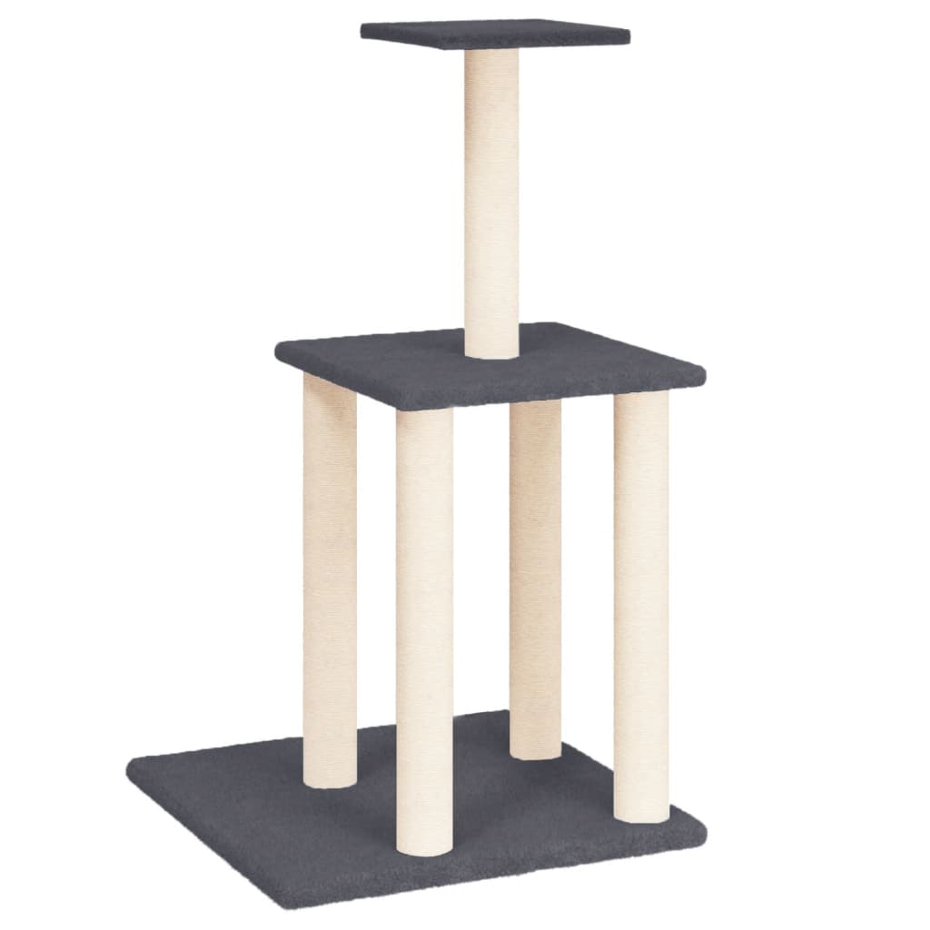 Sötétszürke macskabútor szizál kaparófával 85,5 cm - Image 2