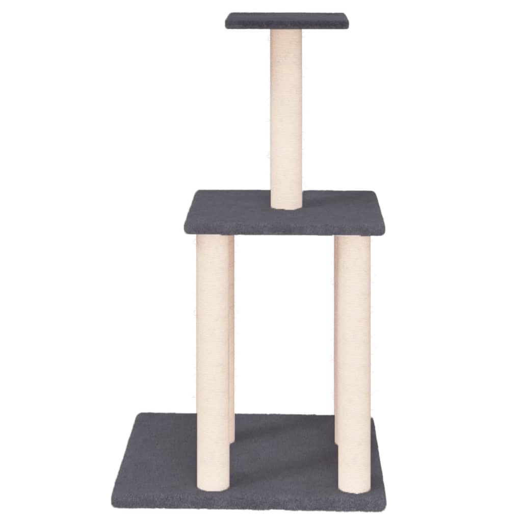 Sötétszürke macskabútor szizál kaparófával 85,5 cm - Image 3