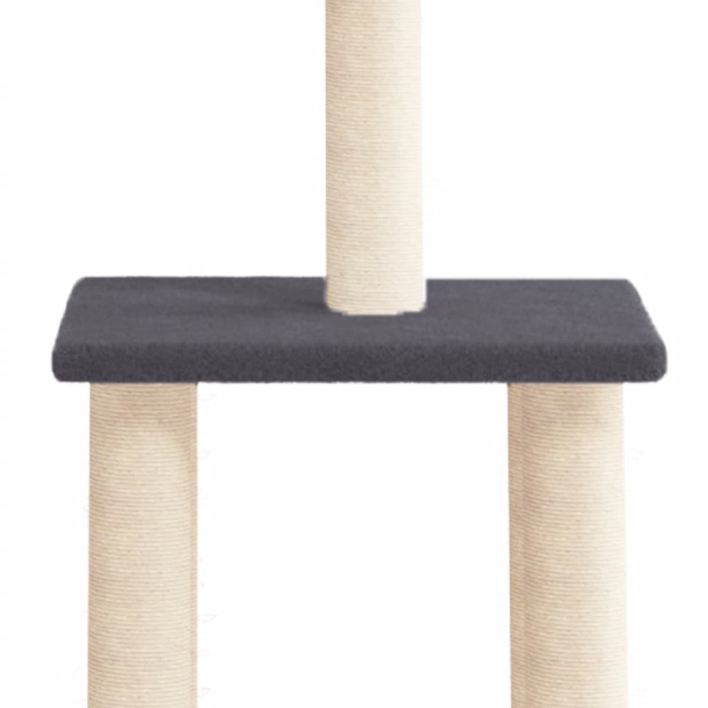 Sötétszürke macskabútor szizál kaparófával 85,5 cm - Image 4