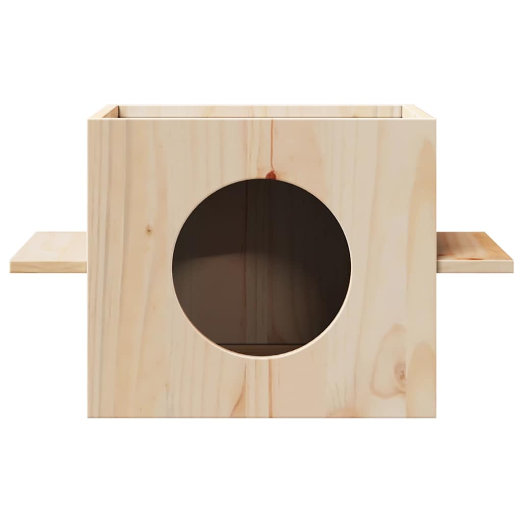 Macskaház 51x35x30 cm tömör fa fenyőfa - Image 3