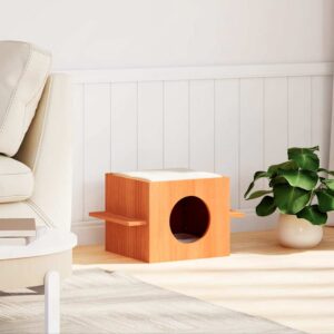 Macskaház viasz barna 51x35x30 cm tömör fa fenyőfa